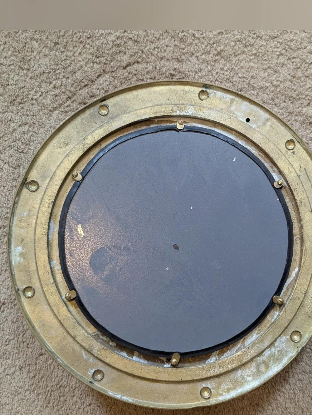 Vintage Brass Nautical Porthole Mirror Maritime Wall Decor 11.5